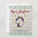 Search for unicorn christmas cards Glitter