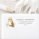 Search for owl return address labels Rustic