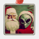 Search for alien ornaments Santa
