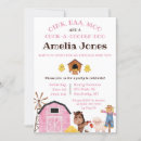 Search for oink baa moo birthday invitations Pink