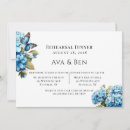 Search for hydrangea rehearsal dinner invitations Blue