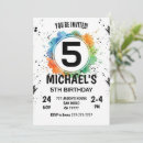 Search for boys 5th birthday invitations Watercolor
