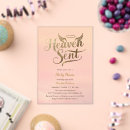 Search for religious baby shower invitations Gold halo