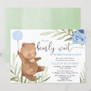 Search for blue bear baby shower invitations Modern simple