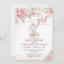 Search for elephant baby girl shower invitations Floral