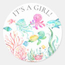 Search for mermaid baby shower stickers Under the sea