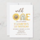 Search for sunflower 1st birthday invitations Rustic