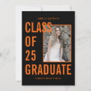 Search for black and orange graduation invitations Class of 2025