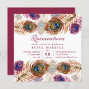 Search for peacock quinceanera invitations Feathers