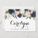 Search for navy blue bridesmaid cards Watercolor