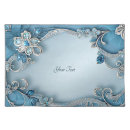 Search for silver on blue placemats Elegant