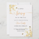 Search for a little honey is on the way baby shower invitations Gender neutral