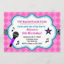 Search for pop star birthday invitations Girl