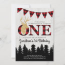 Search for lumberjack 1st birthday invitations Deer