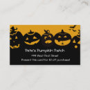 Search for seasonal business cards pumpkin patches