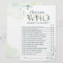 Search for guessing game baby shower invitations Greenery