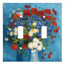 Search for abstract floral painting light switch covers Blue