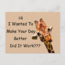 Search for funny animal postcards Giraffe