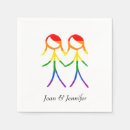 Search for gay wedding napkins Rainbow