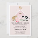 Search for pink farm birthday invitations Baby girl