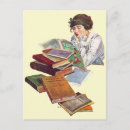 Search for woman reading book postcards Vintage