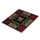 Search for red rose tiles Black background