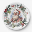 Search for christmas dinnerware plates Vintage santa claus