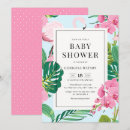 Search for pink flamingo baby shower invitations Hawaiian