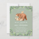 Search for animal baby shower invitations Watercolor greenery