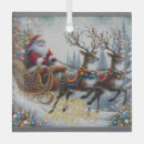 Search for reindeer with santa sleigh ornaments Snow