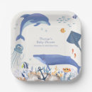 Search for dolphins paper plates Watercolor
