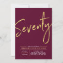 Search for red 70th birthday invitations Typography