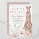 Search for rose gold 80th birthday invitations Floral