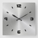 Search for stainless steel clocks Brushed metal