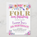 Search for boho 4th birthday invitations Floral