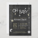 Search for moon and stars baby boy shower invitations Yellow