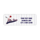 Search for baseball return address labels Bat