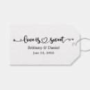 Search for love is sweet wedding favor tags Black and white