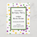Search for mardi gras birthday invitations Colorful