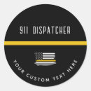 Search for 911 dispatcher stickers Thin gold line