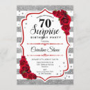 Search for red and silver birthday invitations For her