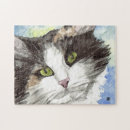 Search for calico cats puzzles Watercolor