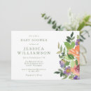 Search for purple and orange baby shower invitations Watercolor