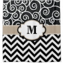 Search for black and tan shower curtains White