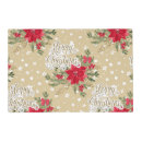 Search for red and gold christmas placemats Poinsettia