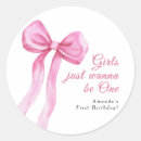 Search for 1st birthday stickers Pink bow