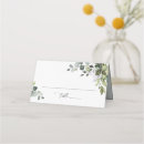 Search for folded wedding place cards Eucalyptus greenery