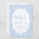 Search for blue gingham baby shower invitations Barbecue