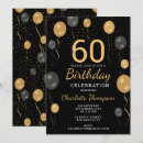 Search for elegant 60th birthday invitations Black gold