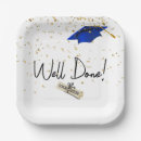 Search for blue and gold graduation plates Party